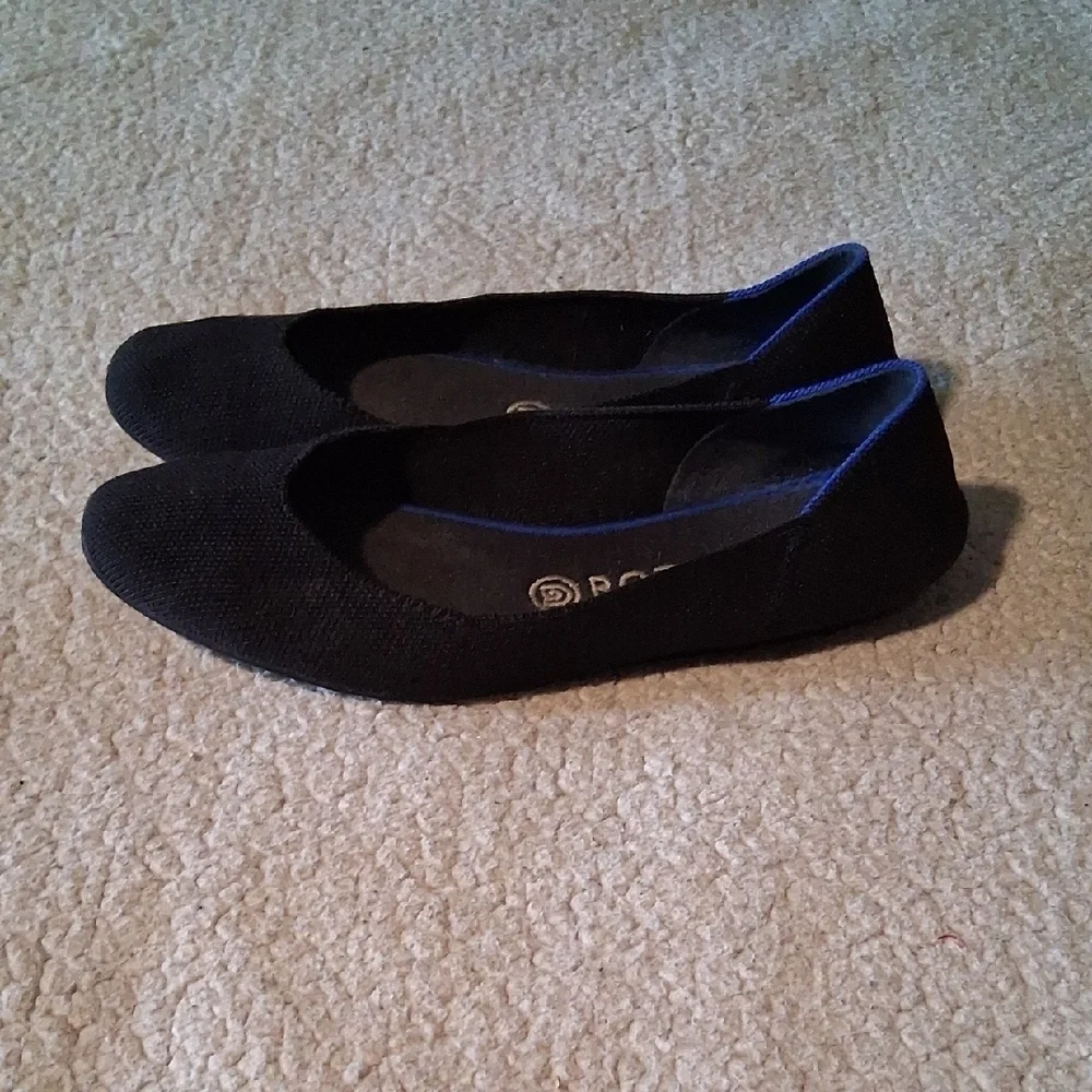 Rothy's Classic Black and Blue Flats